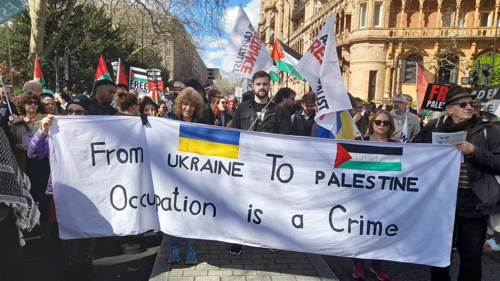 Ukraine Palestine occupation is a crime