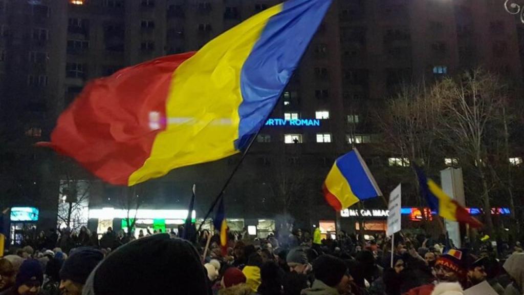 Protest in front of a government building in Bucharest (in 2017). Source: Wikipedia