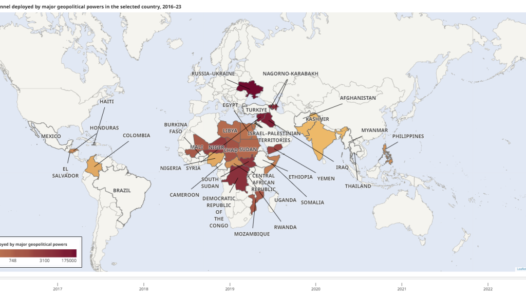 map of foreign interventions