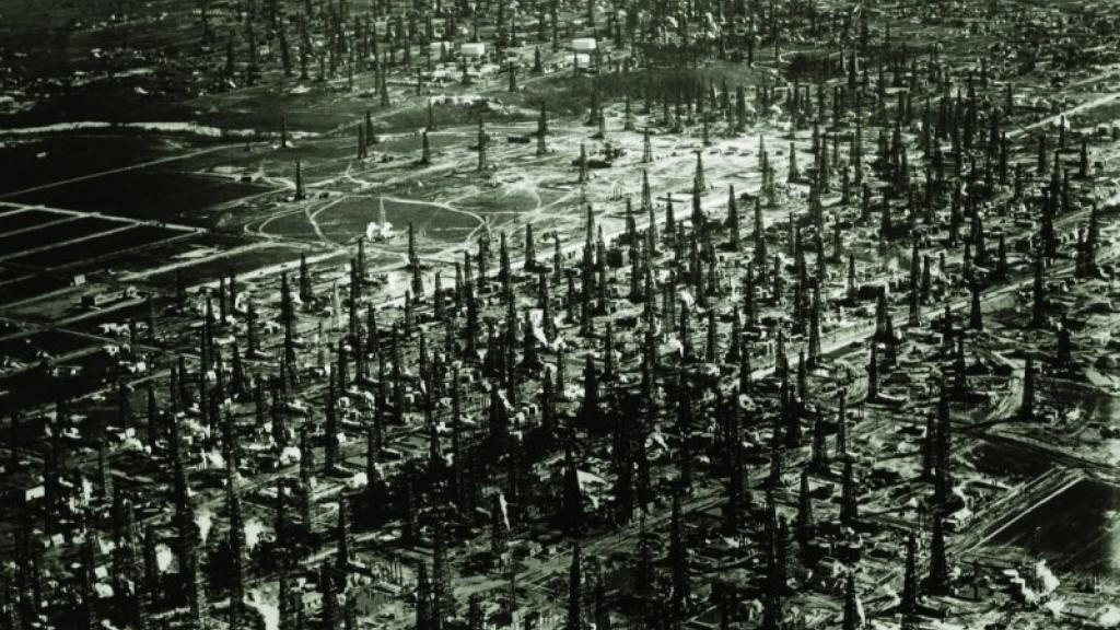 A forest of oil derricks at the Signal Hill oilfield in southern California, 1937.