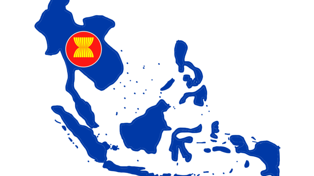 ASEAN flag and map