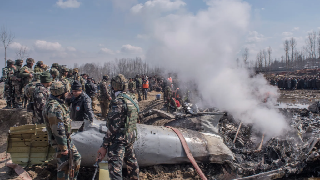 Pakistan military shoot down Indian drone.