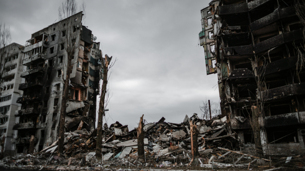 Destroyed building Kyiv