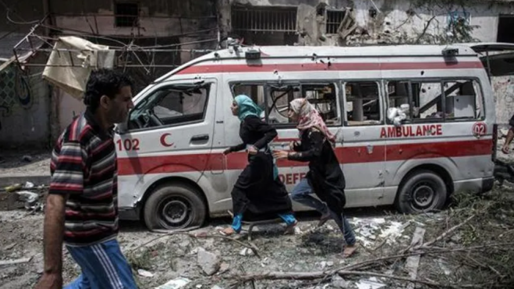 bombed ambulance Palestine