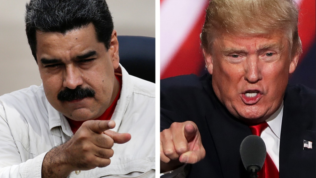 Maduro and Trump pointing