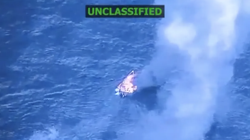US President Donald Trump and Secretary of Defense Pete Hegseth announced that they bombed another boat in the Caribbean on October 3, 2025. (Photo: screenshot/Donald Trump/Truth Social)