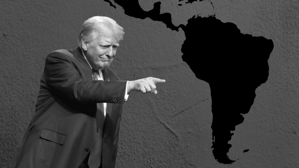 Montage by Global Voices, featuring U.S. President-elect Trump (image from Flickr, under CC BY-SA 2.0) and the map of Latin America