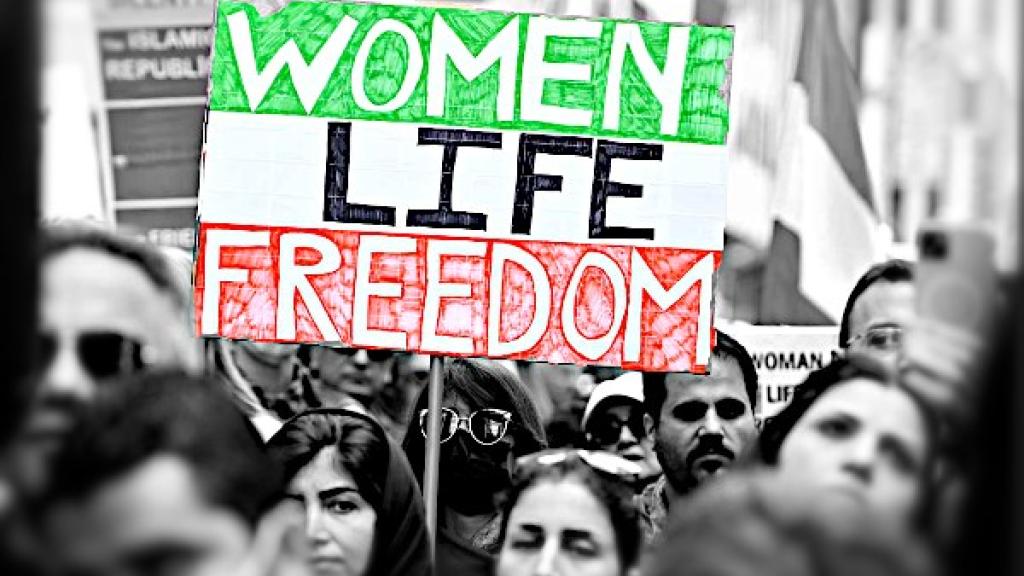 Women Life Freedom placard