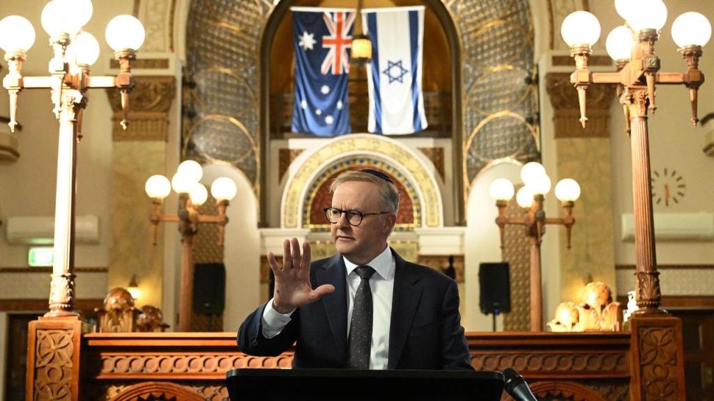 Albanese Australia Israel flag
