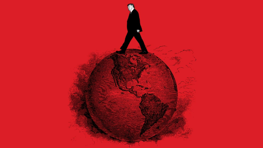Trump walking on Earth