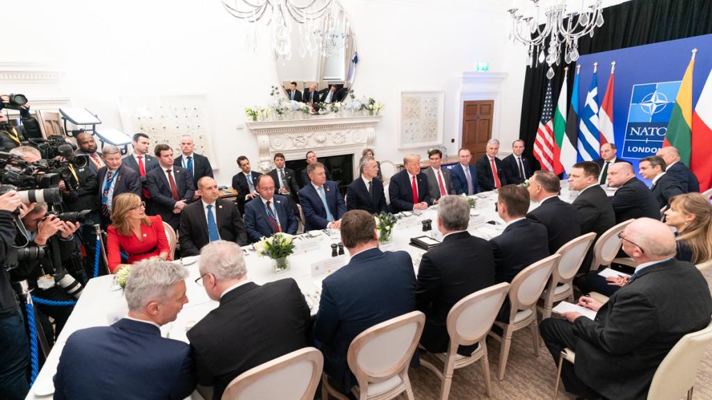 Trump at NATO. Photograph by Shealah Craighead.