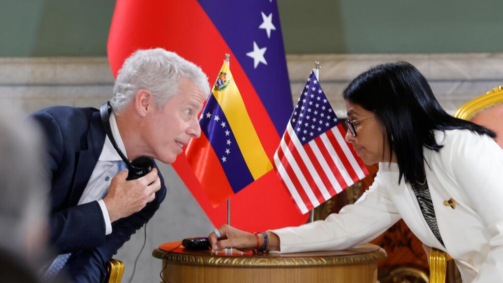 US Energy Secretary Chris Wright meets with Venezuelan acting President Delcy Rodriguez at Miraflores Presidential Palace in Caracas, Venezuela, September 2, 2026. 
