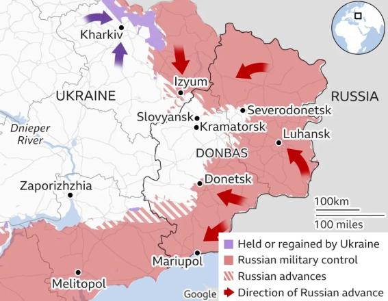 East Ukraine military map