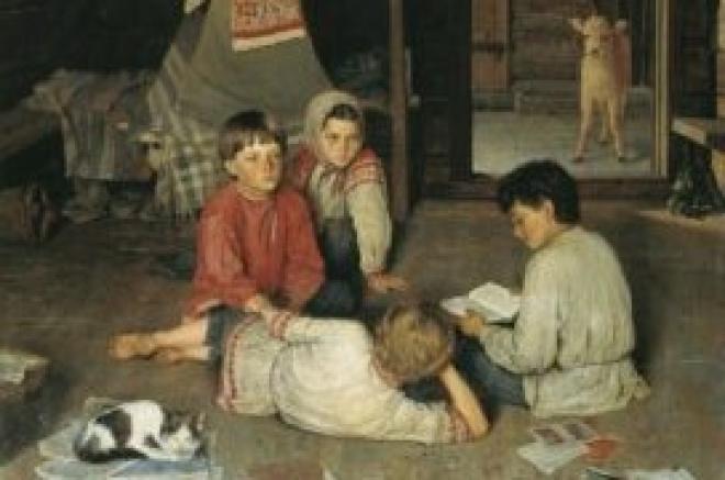 Nikolay Bogdanov-Bel’sky, “New Fairy Tale,” 1891.