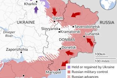 East Ukraine military map