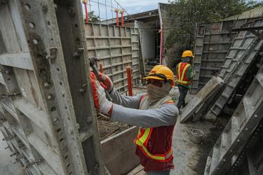 Workers on work site