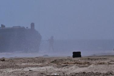 Soldiers and a tank