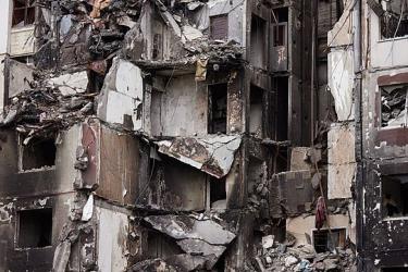 rubble in Ukraine