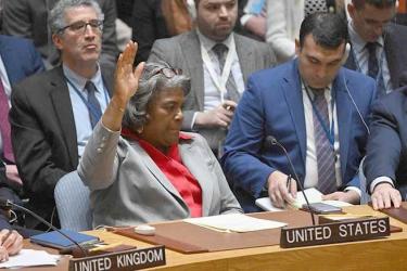 Washington abstained in voting on the resolution adopted by the UN Security Council on Monday