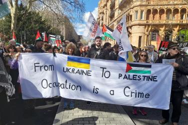 Ukraine Palestine occupation is a crime