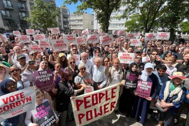 Jeremy Corbyn and supporters