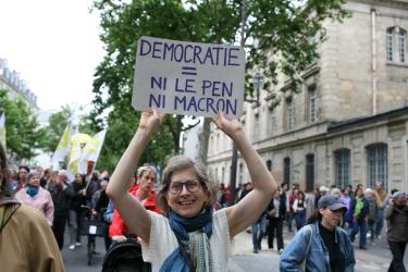 Protest in France against Le Pen and Macron