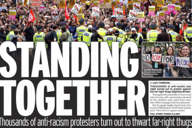 Mirror front page anti-fascist protests