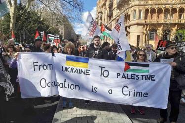 London, 30 March 2022, on the rally calling for a ceasefire in Gaza