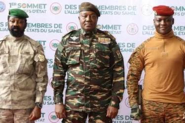 From Left: Col Assimi Goïta of Mali, General Abdourahamane Tchiani of Niger, and Capt Ibrahim Traoré of Burkinabé. 