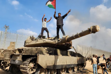 Israeli tank taken by Palestinians