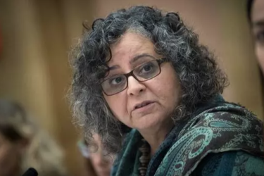 Member of the Knesset Aida Touma-Sliman chairs a Status of Women and Gender Equality Committee meeting, 17 November 2017.