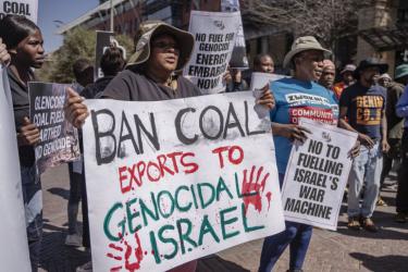 Ban South Africa coal exports to Israel