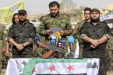 SDF and Free Syria flag