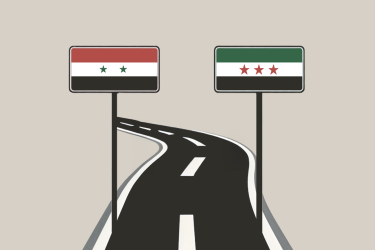 Between old and free Syria cartoon