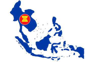 ASEAN flag and map