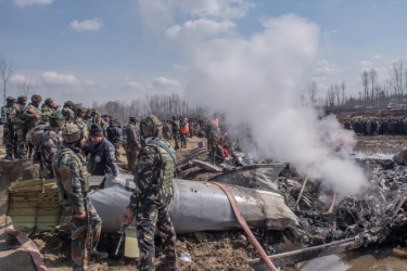 Pakistan military shoot down Indian drone.