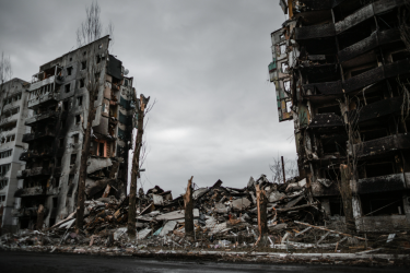 Destroyed building Kyiv