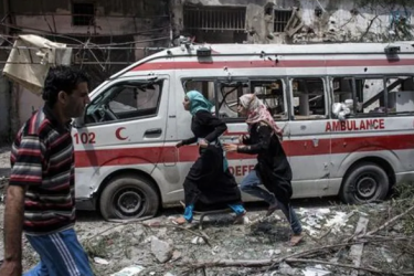 bombed ambulance Palestine