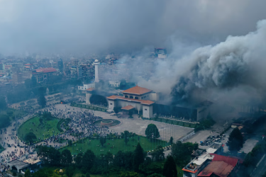 Burning parliament Nepal