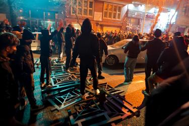 People gather to protest on January 8, 2026, in Tehran, Iran. Anonymous/Getty Images
