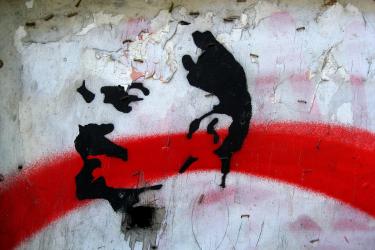 Red Lenin graffitti