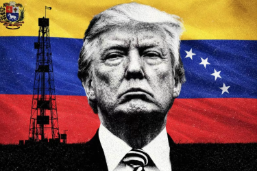 Trump Venezuela flag oil rig