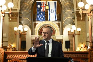 Albanese Australia Israel flag