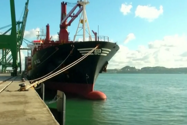 Ship docked in Cuba