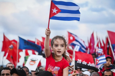 Cuba flag at rally