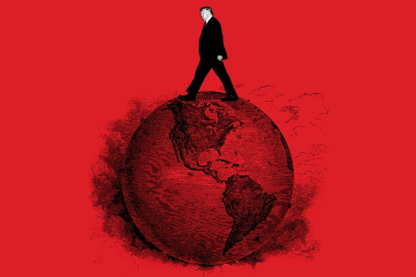 Trump walking on Earth