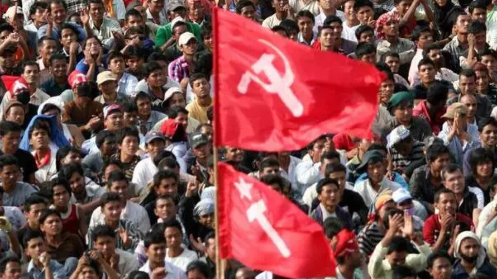 Supporters and activists of what was then called the Unified Communist Party of Nepal (Maoist) hold a mass rally, 1 May 2010.