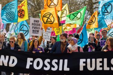 Demonstration in London in April. Photo from Extinction Rebellion Lincolnshire